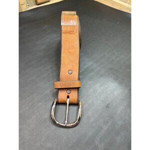 Tony Lama Mens 44 Genuine Leather Belt With Silver-Tone Buckle Brown
